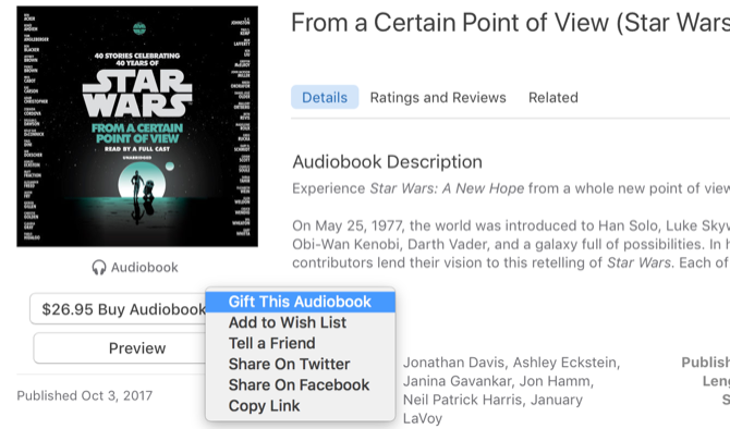 how do i buy an audiobook as a gift