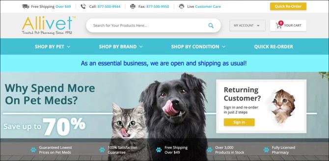 pet accessories websites