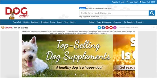 dog shopping sites