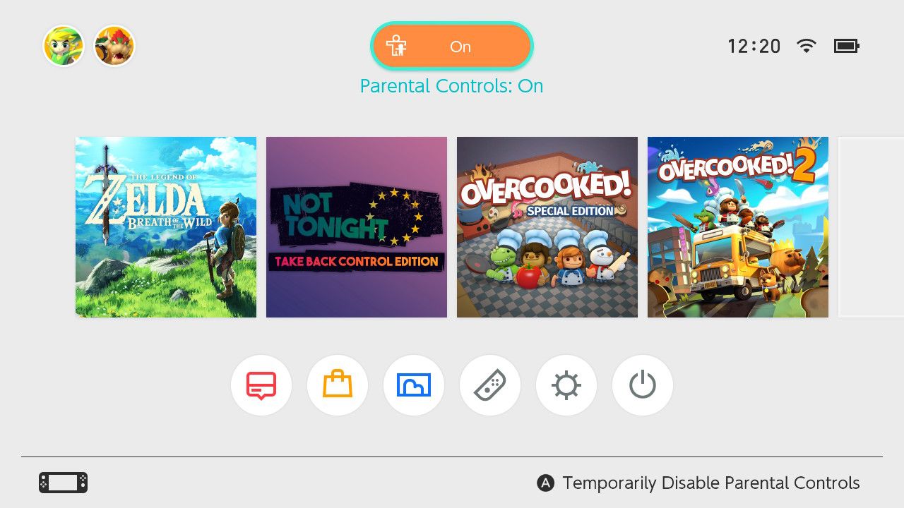Parental controls icon on Nintendo Switch home screen - Come configurare e utilizzare il filtro famiglia su Nintendo Switch