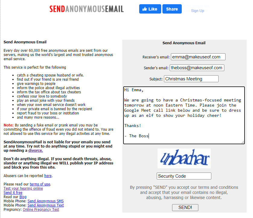 Send Anonymous Email Prank - 4 divertenti scherzi e-mail per scherzare con i tuoi amici e colleghi