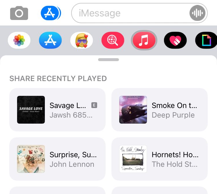 Apple Music iMessage app on iPhone - 12 cose interessanti che puoi fare con le app iMessage per iPhone