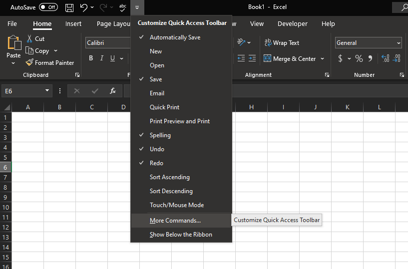 Excel Customize Quick Access Toolbar Wide - Come creare scorciatoie da tastiera personalizzate in Microsoft Excel