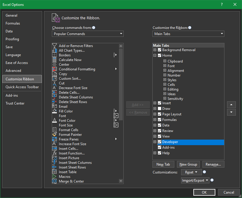 Excel Enable Developer Ribbon - Come creare scorciatoie da tastiera personalizzate in Microsoft Excel