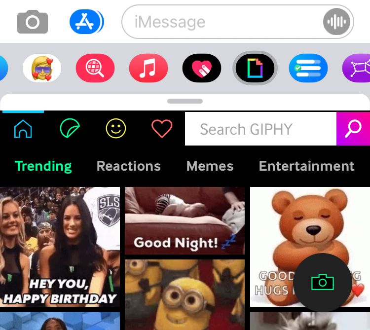Giphy iMessage app on iPhone - 12 cose interessanti che puoi fare con le app iMessage per iPhone