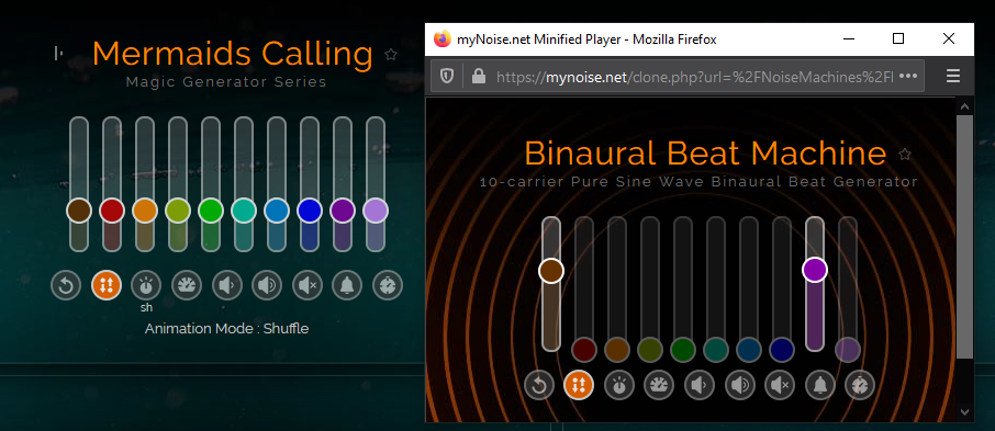 MyNoise layered sound generators - Come creare battiti binaurali su MyNoise