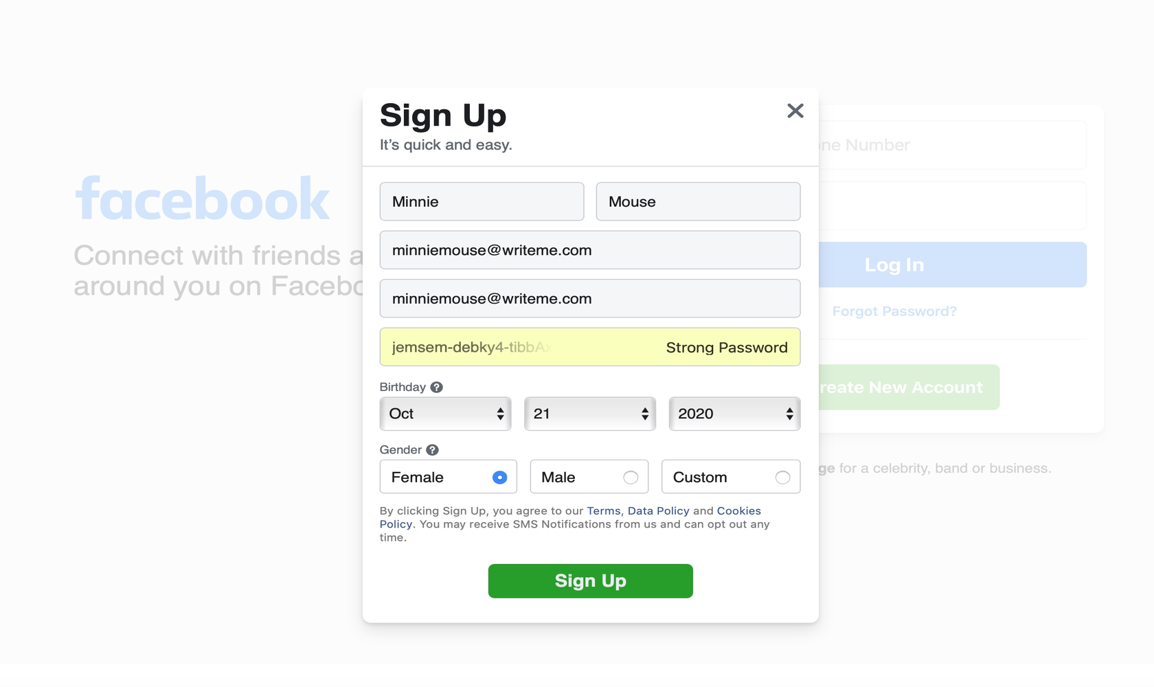 So erstellen Sie ein anonymes Facebook-Profil (und warum sollten Sie) - Screenshot Facebook Signup Screen
