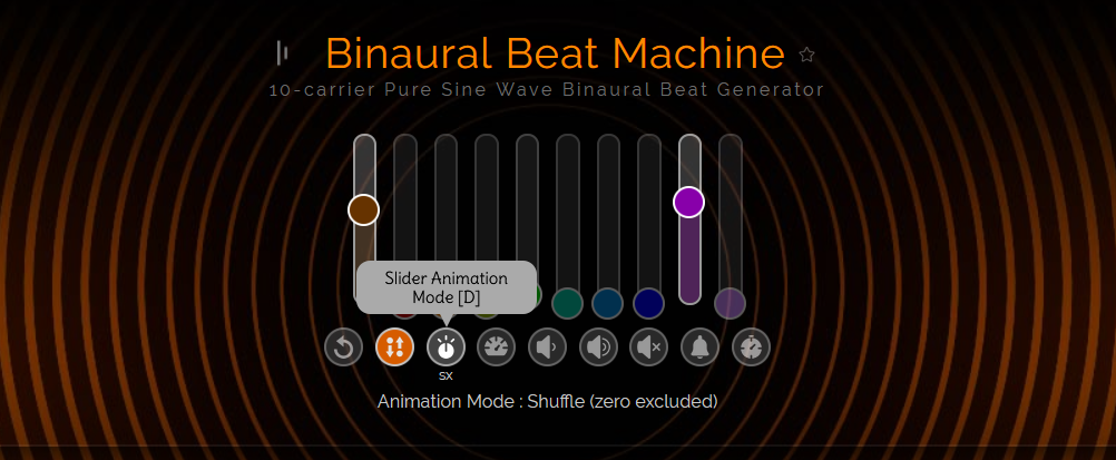 Slider animation mode on mynoise - Come creare battiti binaurali su MyNoise