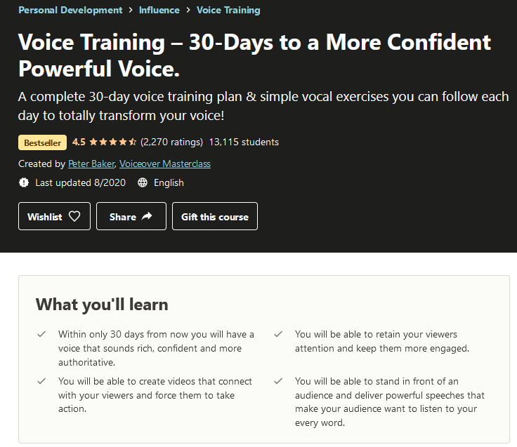 Udemy vocal training voiceover course - 4 Risorse online per artisti emergenti di voiceover