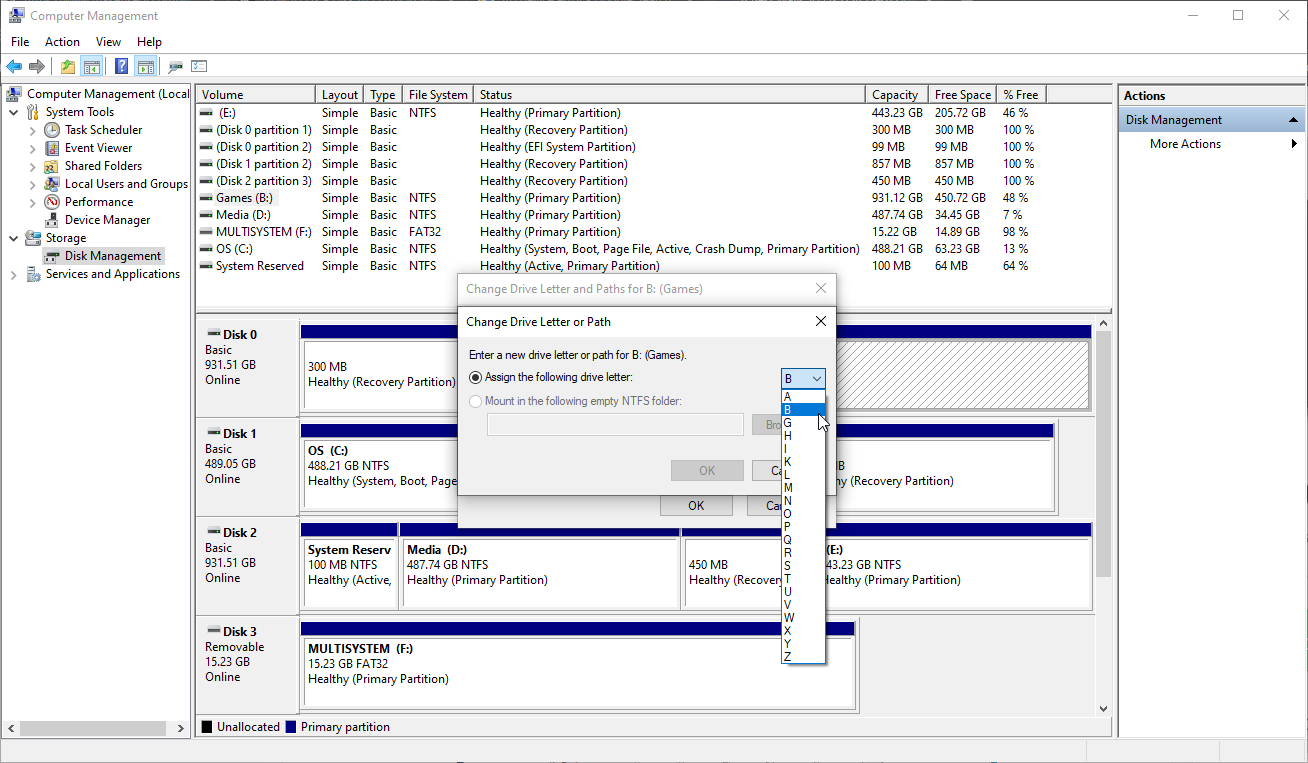 So beheben Sie einen Festplatten-E / A-Fehler in Windows - computer management change drive letter