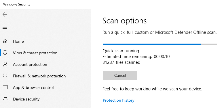defender quick scan 1 - 6 semplici modi per aumentare la sicurezza in Microsoft Defender e Windows 10