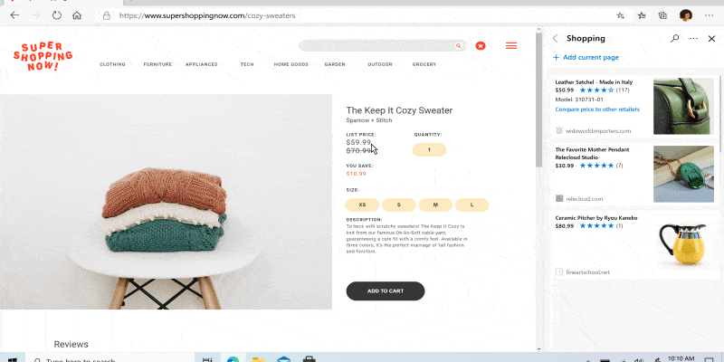 Microsoft Edge wird Ihnen bald dabei helfen, intelligenter einzukaufen - edge shopping tool