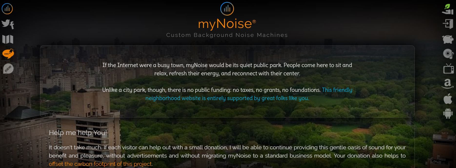 mynoise patron page - Come creare battiti binaurali su MyNoise
