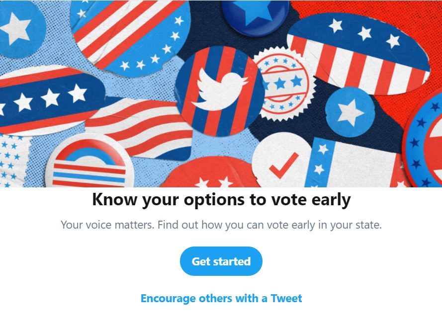 twitter vote early prompt - Twitter incoraggia il voto anticipato negli Stati Uniti
