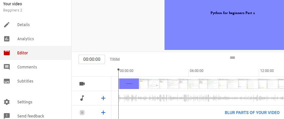 So fügen Sie einem YouTube-Video Musik hinzu - Click on editor to load the built in editor