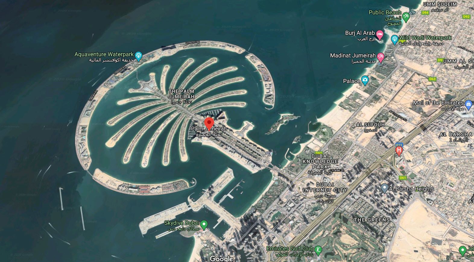 Google Maps Palm Islands - Esplora la Terra con la visualizzazione satellitare di Google Maps: 10 luoghi impressionanti da scoprire