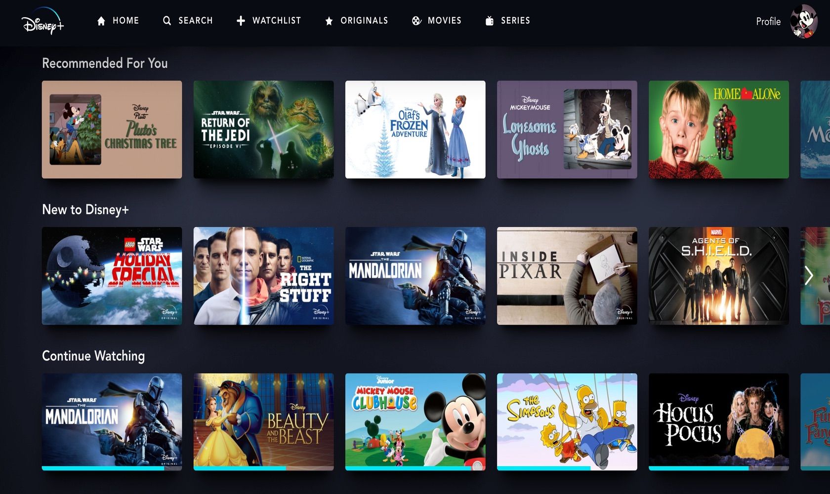 Disney + vs. Netflix: Welches bietet das beste Preis-Leistungs-Verhältnis? - Screenshot Disney Selections