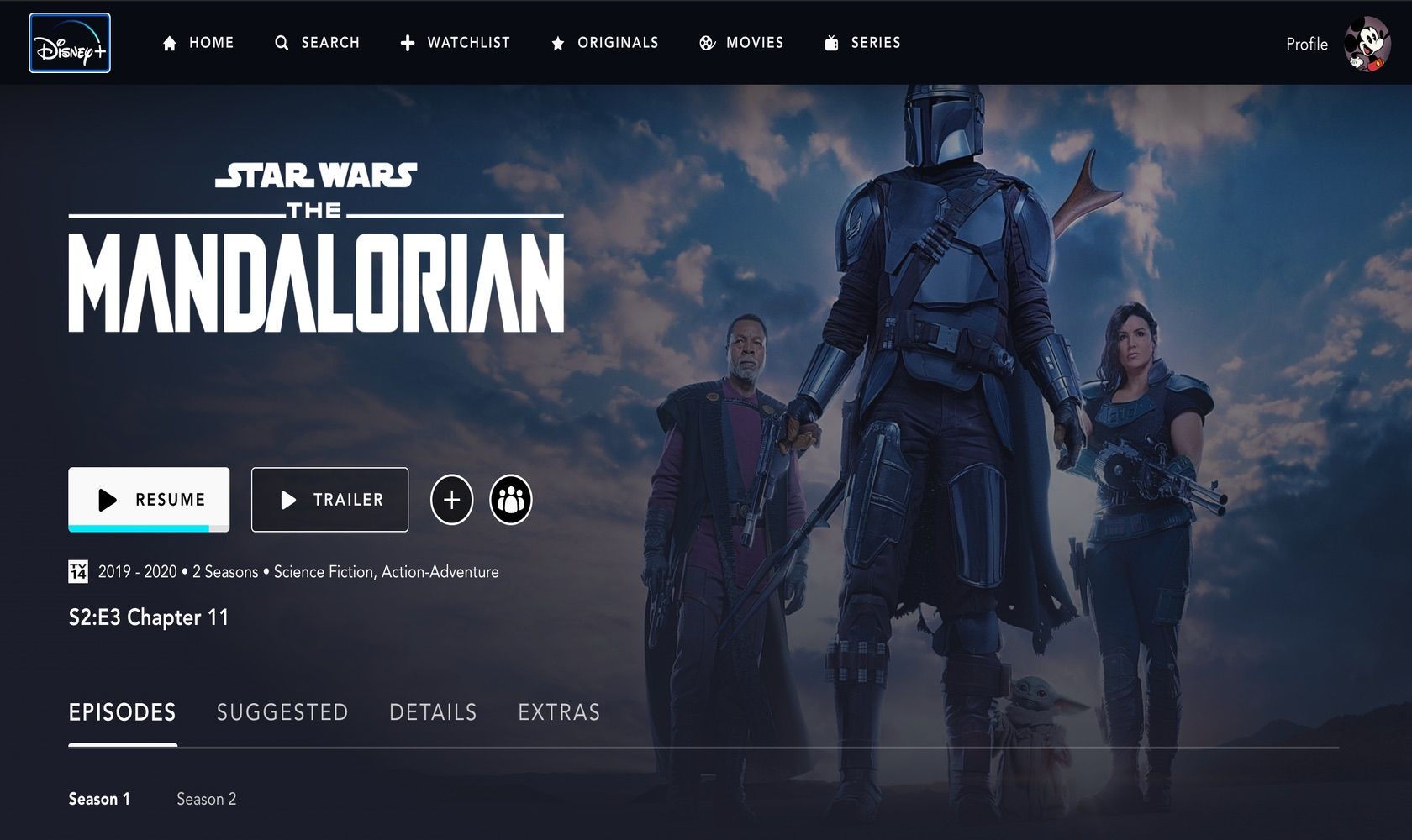 Disney + vs. Netflix: Welches bietet das beste Preis-Leistungs-Verhältnis? - Screenshot Disney The Mandalorian