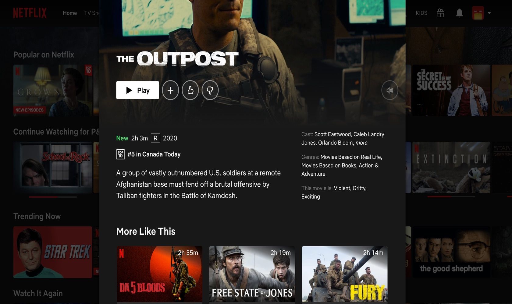 Disney + vs. Netflix: Welches bietet das beste Preis-Leistungs-Verhältnis? - Screenshot Netflix Preview Screen Outpost Movie