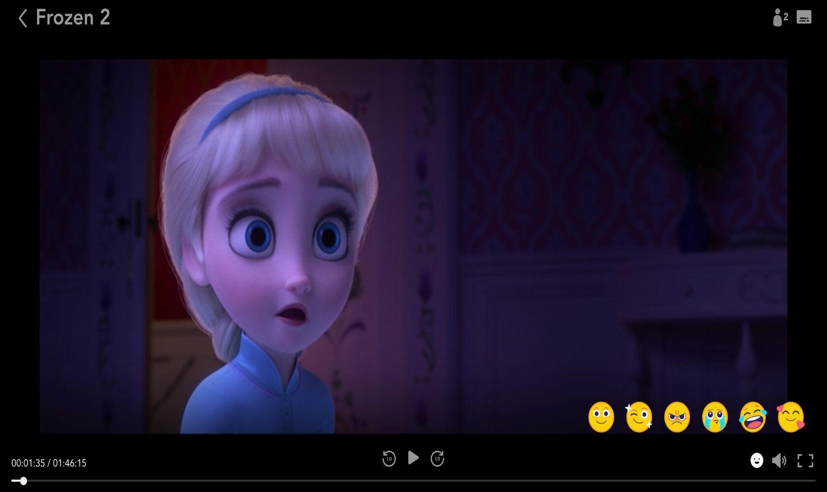 Screenshot Of Disney GroupWatch Emoji Reaction 2 1 - Come ospitare feste Disney + Watch utilizzando GroupWatch
