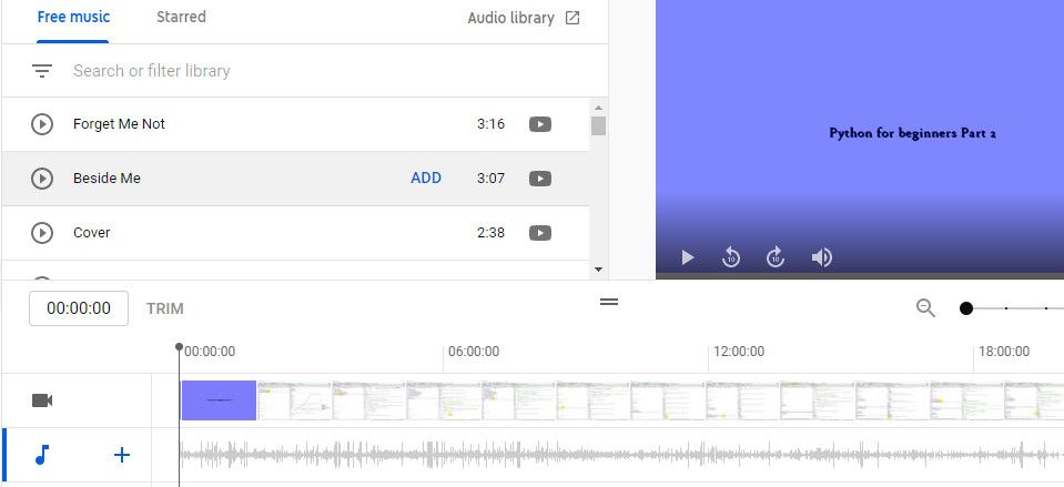 So fügen Sie einem YouTube-Video Musik hinzu - Selecting a music from the built in library