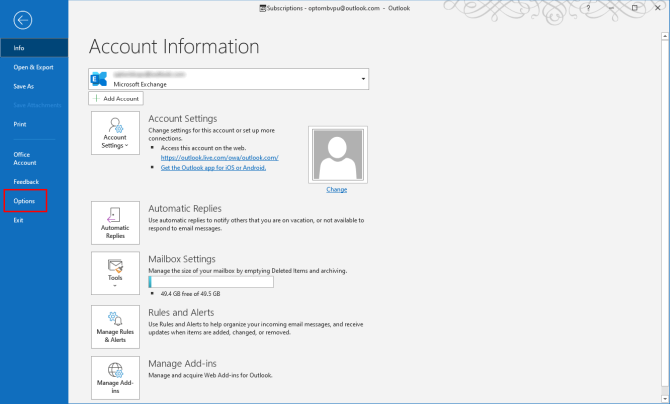 Verwandeln Sie Outlook in ein Projektmanagement-Tool mit OneNote-Integration - outlook account information window