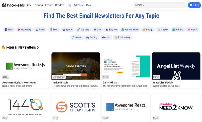 6 Nicht-E-Mail-Apps zum Lesen, Entdecken und Verwalten von Newslettern - read newsletters inbox app